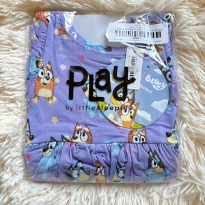 Little Sleepies Bluey & Bingo Flutter Twirl Dress with Bodysuit NWT 0/3